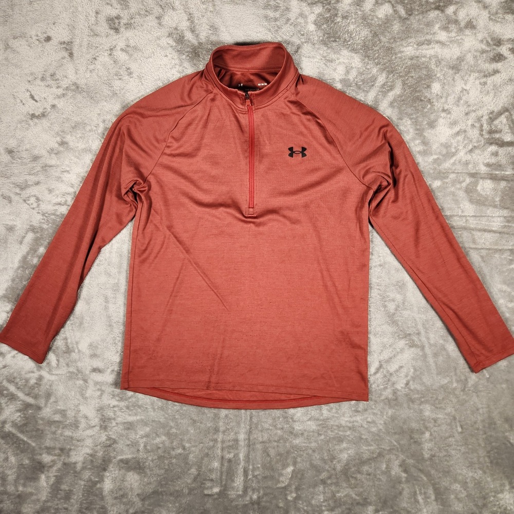 Under Armour Pullover Mens Medium Tech 2.0 1/2 Zip Red 1382797 EUC